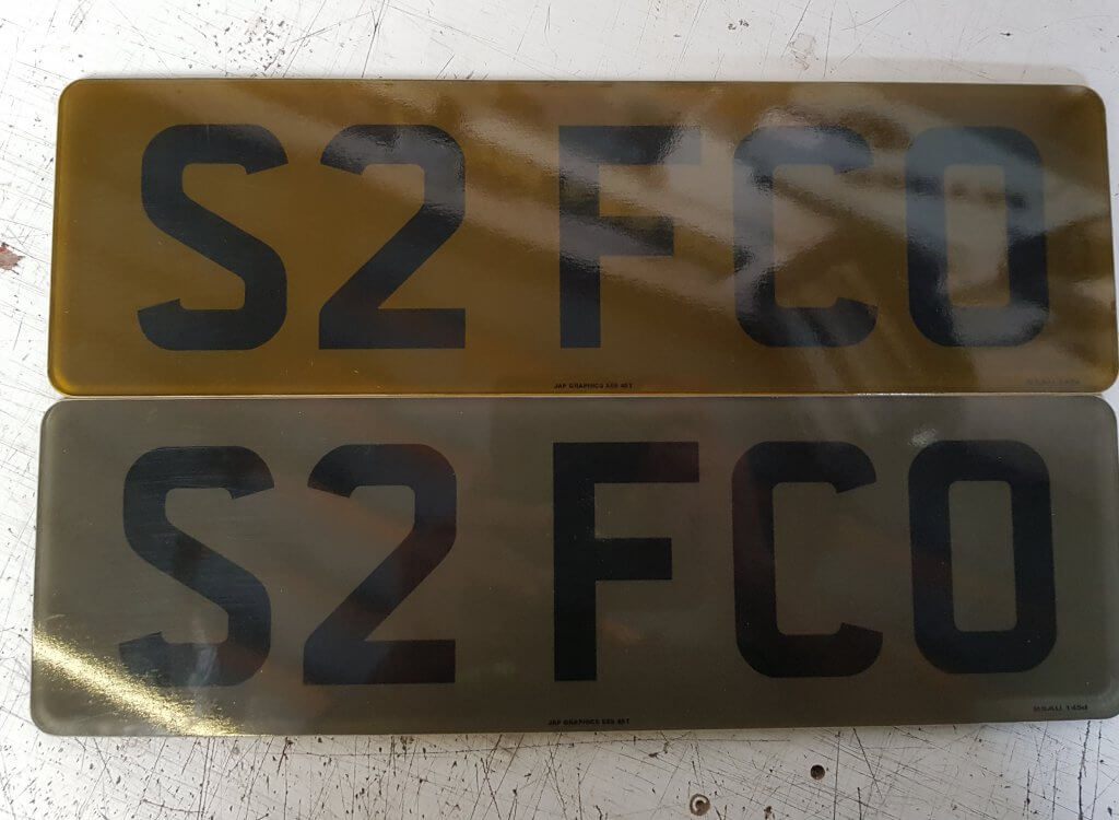 Tinted number plates